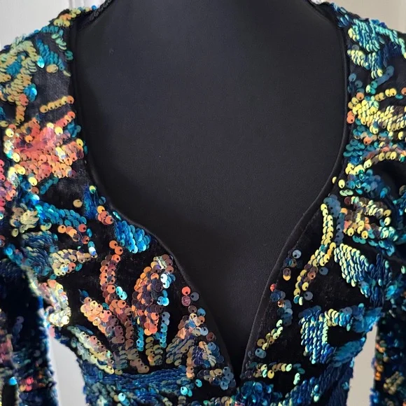 Fashion Nova Vibrant Sequin Long Sleeve Dress - Picture 7 of 7